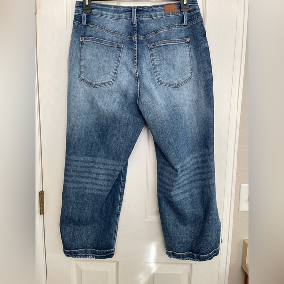 Judy Blue Wide Leg Distressed Style Jeans Size 16W High Rise Stretch Denim - Picture 3 of 16